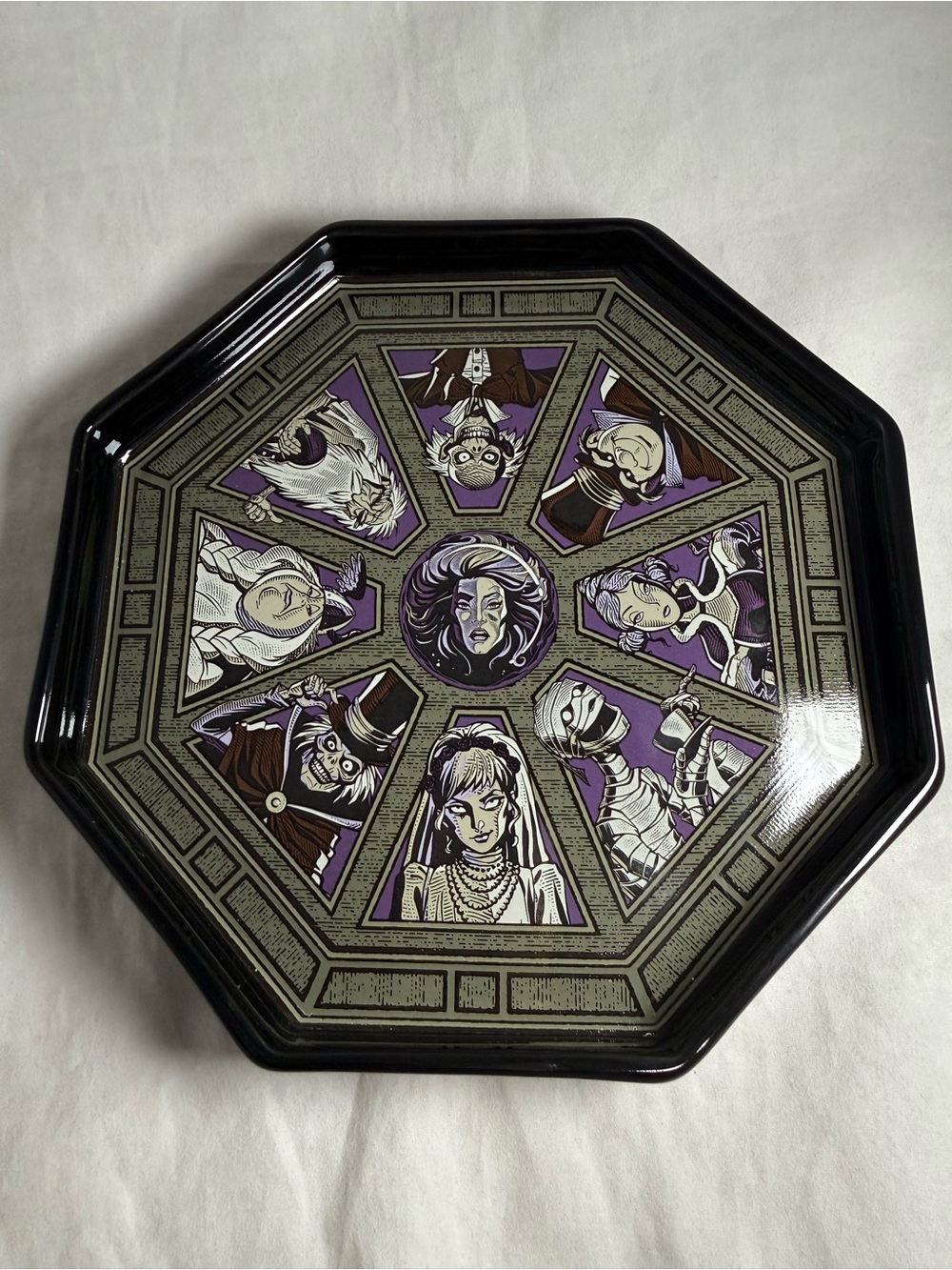 Disney Parks The Haunted Mansion Octagon Trinket Tray NEW Ghosts Leota Bride
